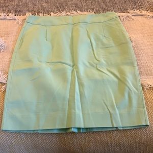 J. Crew Cotton Pencil Skirt in Mint Green